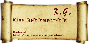Kiss Gyöngyvirág névjegykártya