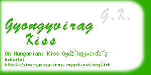 gyongyvirag kiss business card
